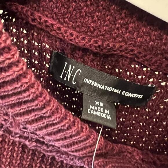 INC International Concepts 100% Cotton Hoodie Sweater Mens XS Maroon Stonewashed - Picture 8 of 8
